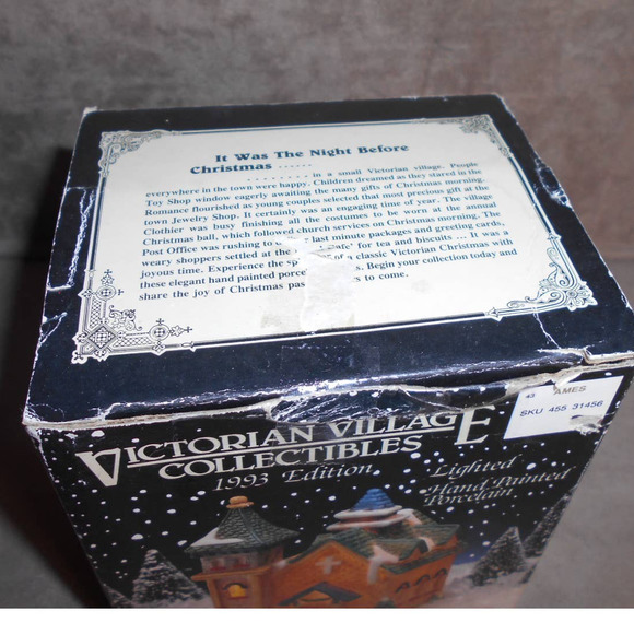 Victorian Village Collectibles 1993 Ed Church w/Box Lights Up Christmas Vintage - Picture 8 of 8